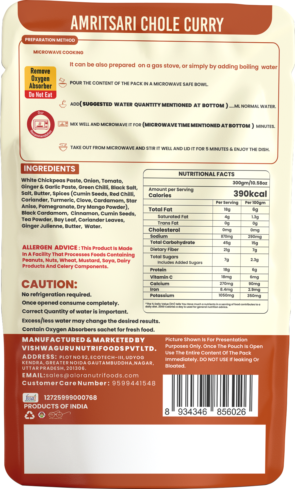 AMRITSARI CHOLE CURRY (SERVES 2)